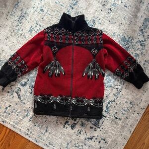 Vintage High Pile Sweater Jacket / Vest Indigenous Made in Acadia, Quebec